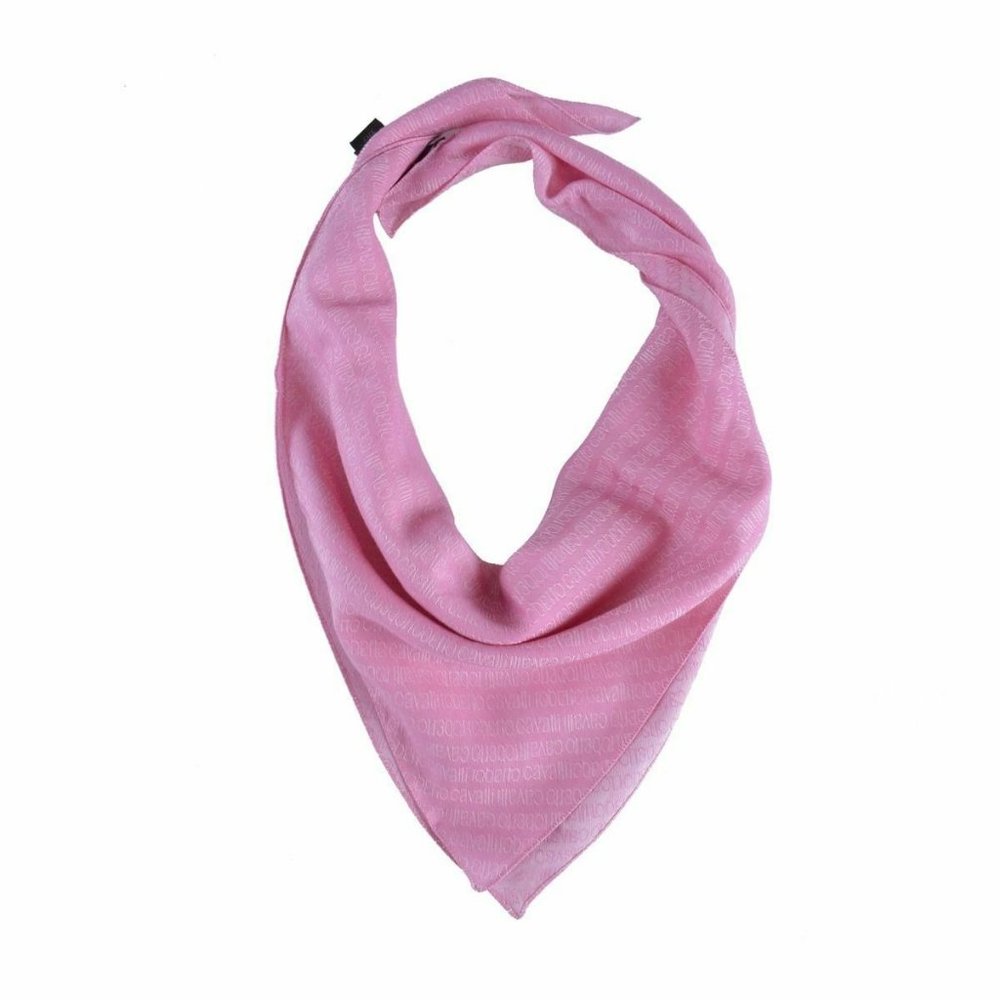 Roberto Cavalli Pink Graphic Women's Bandana Scarf